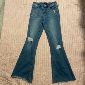 bebe high rise flare jeans